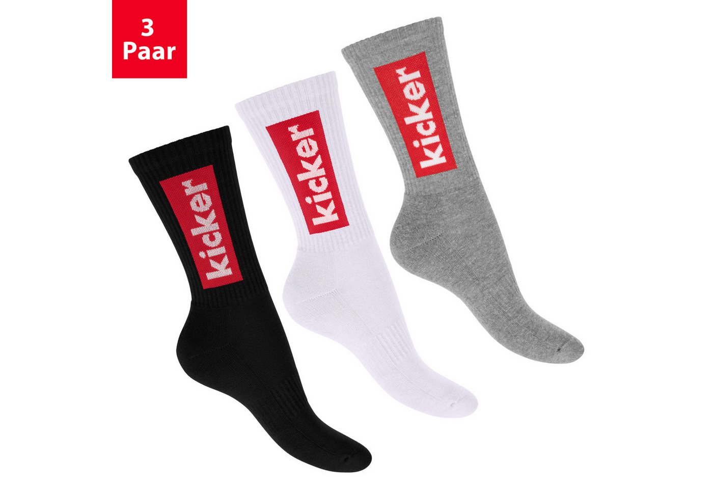 Kicker Tennissocken Crew Socks für Damen und Herren Kicker Tennissocken Crew Socks für Damen und Herren von Kicker