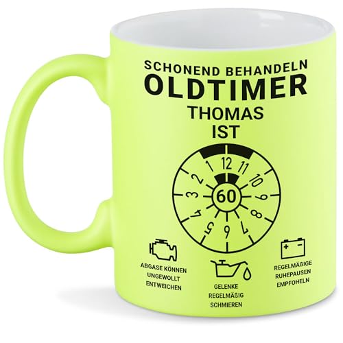 Kiddle-Design Personalisierte Tasse 60. Geburtstag, Schonend behandeln Oldtimer ist 60, 60ter Geburtstag Lustiges Geschenk Mann Frau, Tasse Neon-Gelb Kiddle-Design Personalisierte Tasse 60. Geburtstag, Schonend behandeln Oldtimer ist 60, 60ter Geburtstag Lustiges Geschenk Mann Frau, Tasse Neon-Gelb von Kiddle-Design