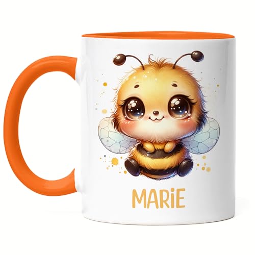 Kindertasse mit Namen Personalisiert, Personalisierte Tasse Kinder mit Biene, Namenstasse Bienetasse, Kinderbecher als Geschenk zur Taufe, Geburt Weihnachten - Tasse Orange Kindertasse mit Namen Personalisiert, Personalisierte Tasse Kinder mit Biene, Namenstasse Bienetasse, Kinderbecher als Geschenk zur Taufe, Geburt Weihnachten - Tasse Orange von Kiddle-Design