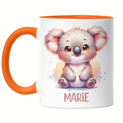 Kindertasse mit Namen Personalisiert, Personalisierte Tasse Kinder mit Koala, Namenstasse Koalatasse, Kinderbecher als Geschenk zur Taufe, Geburt Weihnachten - Tasse Orange Kindertasse mit Namen Personalisiert, Personalisierte Tasse Kinder mit Koala, Namenstasse Koalatasse, Kinderbecher als Geschenk zur Taufe, Geburt Weihnachten - Tasse Orange von Kiddle-Design