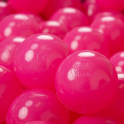KiddyMoon 50 ∅ 7Cm Kinder Bälle Spielbälle Für Bällebad Baby Einfarbige Plastikbälle Made In EU, Dunkel Pink von KiddyMoon
