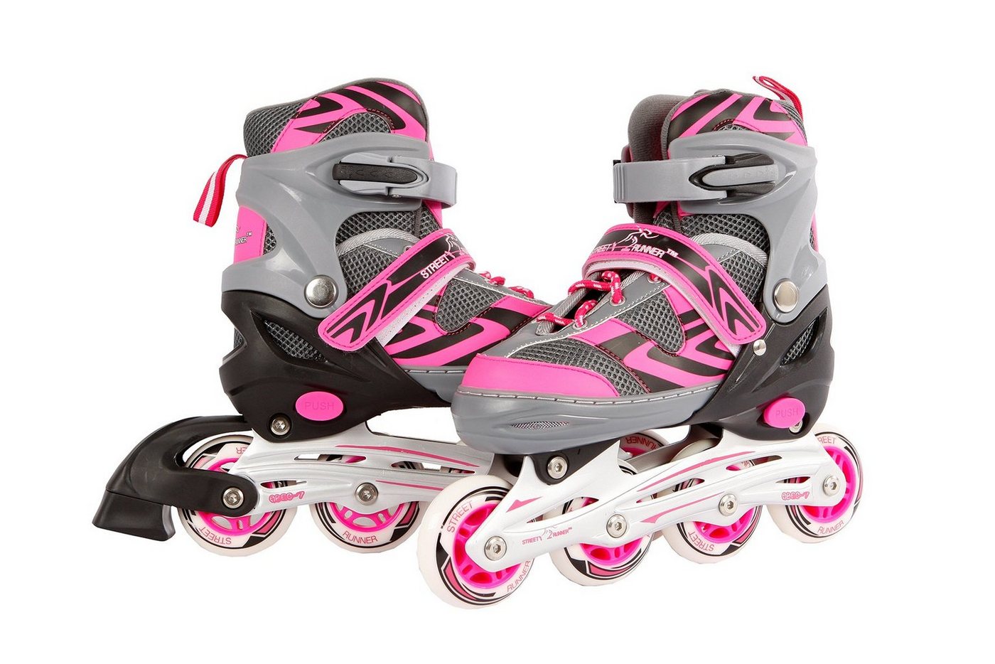 Kids Globe Inlineskates Kids Globe Street Rider Inlineskates Inliner rosa/grau verstellbar von Kids Globe