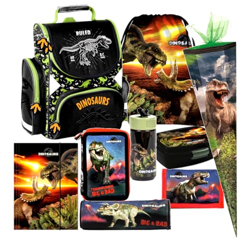 Dinosaurier Dino 9 Teile Set T- Rex Schulranzen Ranzen Tasche TORNISTER Geldbeutel SCHULTÜTE 85 cm Federmappe mit Sticker-von-Kids4shop Dinosaurier Dino 9 Teile Set T- Rex Schulranzen Ranzen Tasche TORNISTER Geldbeutel SCHULTÜTE 85 cm Federmappe mit Sticker-von-Kids4shop von kids4shop