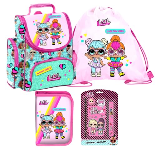 LOL L.O.L Surprise 4 Teile Set Schulranzen Schulrucksack Tornister RANZEN mit Sticker-von-Kids4shop Tasche Puppen Motiv LOL L.O.L Surprise 4 Teile Set Schulranzen Schulrucksack Tornister RANZEN mit Sticker-von-Kids4shop Tasche Puppen Motiv von kids4shop
