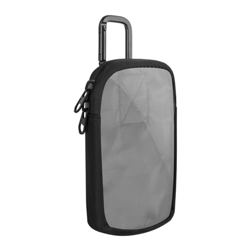 KieTeiiK Tragbare Aufbewahrungstasche für MP3/MP4, mit Karabiner und Klebeband, praktisches, transparentes Fenster für direkte Anti-Bump-Taschen, Schutzhülle von KieTeiiK
