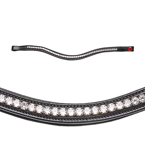 Kieffer Stirnband Collection 800 Chrystal Classic, weiße Steine, schwarzes Leder geschwungen, Warmblut Kieffer Stirnband Collection 800 Chrystal Classic, weiße Steine, schwarzes Leder geschwungen, Warmblut von Kieffer