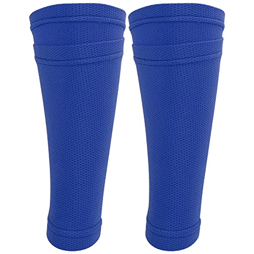 1 Paar Fußball-Socken-Ärmel, Socken, Fußball-Bein-Ärmel, Atmungsaktive Schienbein-Waden-Ärmel für, Jungen, Teenager, Erwachsene, Blau (Erwachsene/L) von Kikumi