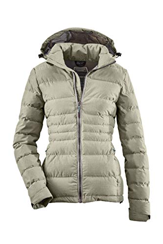 Killtec Damen Edna Steppjacke/Jacke In Daunenoptik Mit Abzippbarer Kapuze, grün/grau, 40 von Killtec