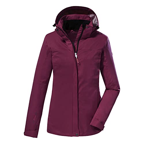 killtec Damen Funktionsjacke/Outdoorjacke mit abzippbarer Kapuze - KOS 133 WMN JCKT, dunkelrose, 48, 38383-000 von Killtec