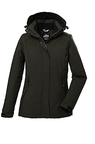 killtec Damen Funktionsjacke/Outdoorjacke mit abzippbarer Kapuze KOW 37 WMN JCKT, dunkeloliv, 40, 39702-000 von Killtec