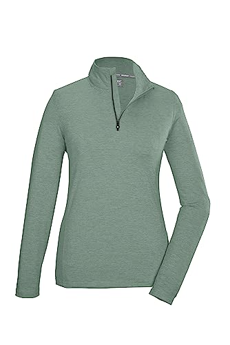 Killtec Damen Ksw 97 Wmn Shrt Funktionsshirt Langarmshirt mit Stehkragen und Rei verschluss, Grüngrau, 48 EU von Killtec