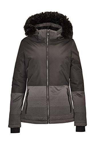 Killtec Damen Kirstin Skijacke/Funktionsjacke Mit Abzippbarer Kapuze, Abknöpfbarem Fellkragen Und Schneefang, 10.000 Mm Wassersäule, anthrazit, 42 (L) von Killtec