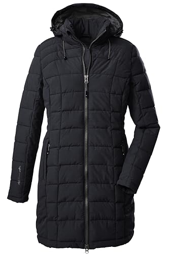 Killtec Damen Parka in Daunenoptik SKANE WMN QUILTED PRK - Damen Jacke mit abzippbarer Kapuze - Übergangsjacke ist wasserabweisend, schwarz, 48, 35618-000 von Killtec