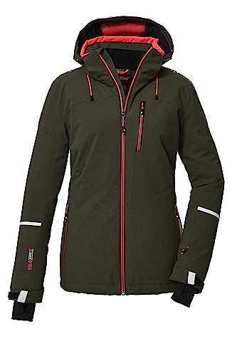 killtec Damen Skijacke/Funktionsjacke mit abzippbarer Kapuze und Schneefang KSW 81 WMN SKI JCKT, oliv, 40, 39746-000 von Killtec