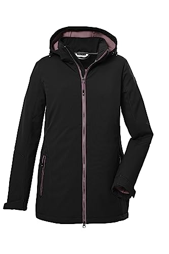 killtec Damen Softshelljacke/Outdoorjacke mit abzippbarer Kapuze KOW 8 WMN SFTSHLL JCKT, schwarz, 46, 39685-000 von Killtec