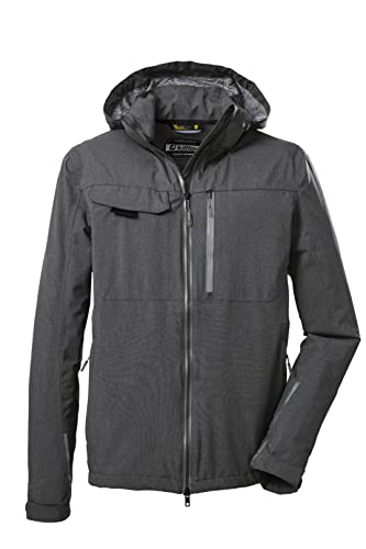 killtec Herren Funktionsjacke/Outdoorjacke mit abzippbarer Kapuze und Spritzschutz KOS 36 MN JCKT, graumelange, 3XL, 39199-000 von Killtec