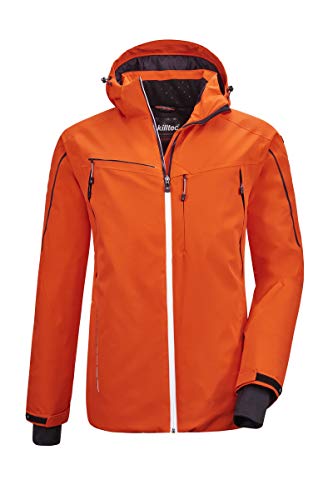 Killtec Herren Kuopio MN Ski Jckt E Funktionsjacke Mit Abzippbarer Kapuze Und Schneefang, orange, S von Killtec