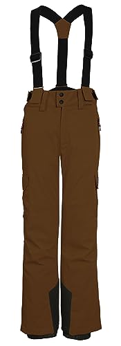 killtec Jungen Skihose/Funktionshose mit Latz, Schneefang und Kantenschutz KSW 128 BYS SKI PNTS, braun, 128, 39669-000 von Killtec