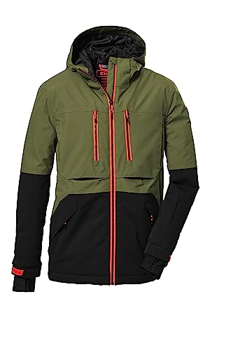 killtec Jungen Skijacke/Funktionsjacke mit Kapuze und Schneefang, wasserdicht KSW 127 BYS SKI JCKT, oliv, 140, 39668-000 von Killtec