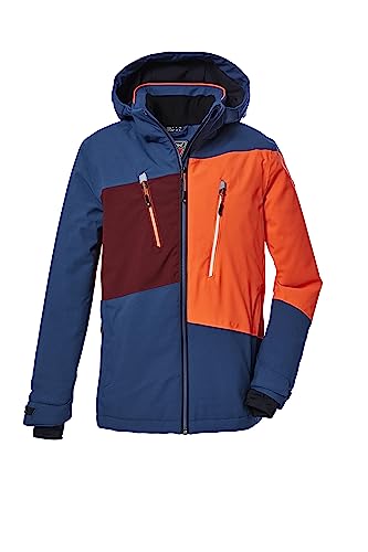 killtec Jungen Skijacke/Funktionsjacke mit abnehmbarer Kapuze und Schneefang, wasserdicht KSW 174 BYS SKI JCKT, dunkel ozean, 140, 39896-000 von Killtec