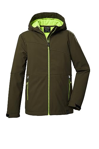 killtec Jungen Softshelljacke/Outdoorjacke mit Kapuze KOS 321 BYS SFTSHLL JCKT, dunkeloliv, 140, 41553-000 von Killtec