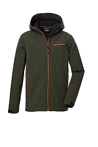 killtec Jungen Softshelljacke mit Kapuze/Outdoorjacke ist wasserabweisend KOW 157 BYS SFTSHLL JCKT, dunkeloliv, 116, 40913-000 von Killtec