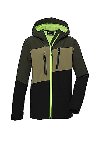 killtec Jungen Softshelljacke mit Kapuze/Outdoorjacke ist wasserabweisend KOW 158 BYS SFTSHLL JCKT, dunkeloliv, 140, 40914-000 von Killtec