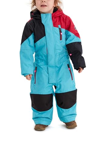 Killtec Unisex Kinder Kesley Mini Skioverall Schneeanzug Mit Kapuze 10 000 Mm Wassers ule Wasserdicht, Türkis, 86-92 EU von Killtec