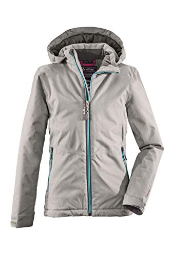 Killtec Mädchen Narissa Jr Funktionsjacke/Winterjacke/Outdoorjacke Mit Kapuze, 10.000 Mm Wassersäule, Wasserdicht, Graumelange, 128 von Killtec