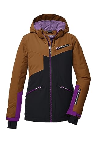 killtec Mädchen Skijacke/Funktionsjacke mit Kapuze und Schneefang KSW 117 GRLS SKI JCKT, braun, 164, 39653-000 von Killtec