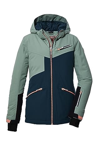 killtec Mädchen Skijacke/Funktionsjacke mit Kapuze und Schneefang KSW 117 GRLS SKI JCKT, hell blaugrün, 140, 39653-000 von Killtec