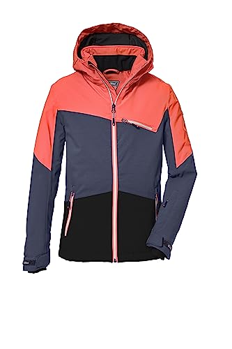 killtec Mädchen Skijacke/Funktionsjacke mit abnehmbarer Kapuze und Schneefang, wasserdicht KSW 182 GRLS SKI JCKT, hellkoralle, 116, 39904-000 von Killtec