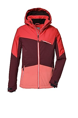 killtec Mädchen Skijacke/Funktionsjacke mit abnehmbarer Kapuze und Schneefang, wasserdicht KSW 182 GRLS SKI JCKT, koralle, 116, 39904-000 von Killtec