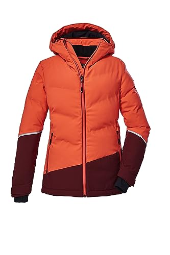 killtec Mädchen Skijacke/Steppjacke mit Kapuze und Schneefang KSW 178 GRLS SKI QLTD JCKT, koralle, 128, 39900-000 von Killtec