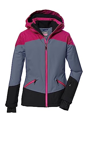 killtec Mädchen Skijacke wasserdicht/Funktionsjacke mit Kapuze und Schneefang KSW 151 GRLS SKI JCKT, blaugrau, 128, 41187-000 von Killtec