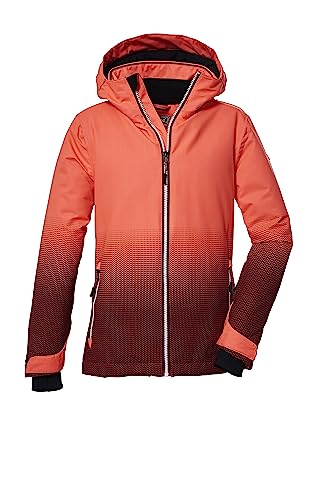 killtec Mädchen Skijacke wasserdicht/Funktionsjacke mit Kapuze und Schneefang KSW 183 GRLS SKI JCKT, koralle, 116, 39905-000 von Killtec