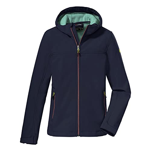 killtec Mädchen Softshell Jacke mit Kapuze KOW 194 GRLS SFTSHLL JCKT, dunkelnavy, 128, 38507-000 von Killtec