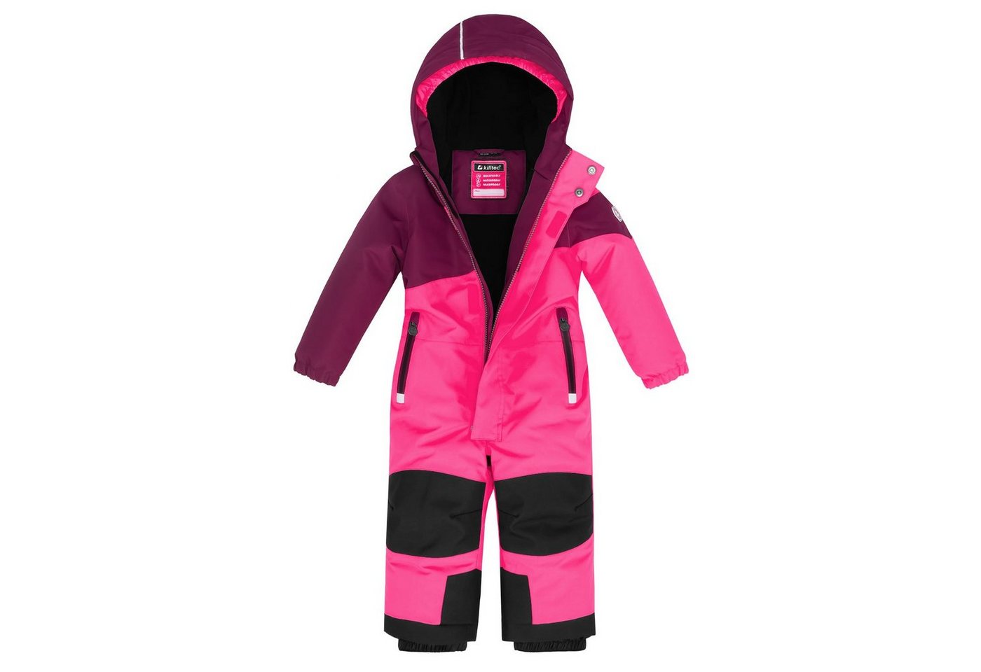 Killtec Schneeoverall Kinder Skioverall Schneeanzug neon pink/orchidee Gr. 92-128 reflektierende Details an Brust, Kapuze und Rücken von Killtec