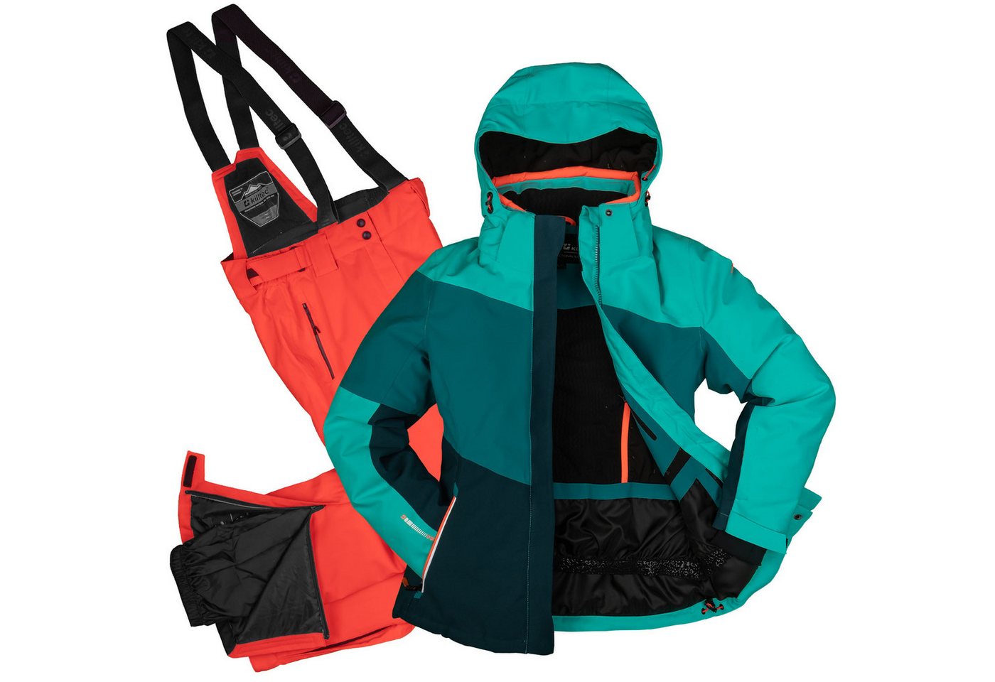 Killtec Skianzug Damen Skijacke blau + Skihose orange, gummierter Schneefang - 10.000 Wassersäule - abnehmbare Hosenträger Killtec Skianzug Damen Skijacke blau + Skihose orange, gummierter Schneefang - 10.000 Wassersäule - abnehmbare Hosenträger von Killtec