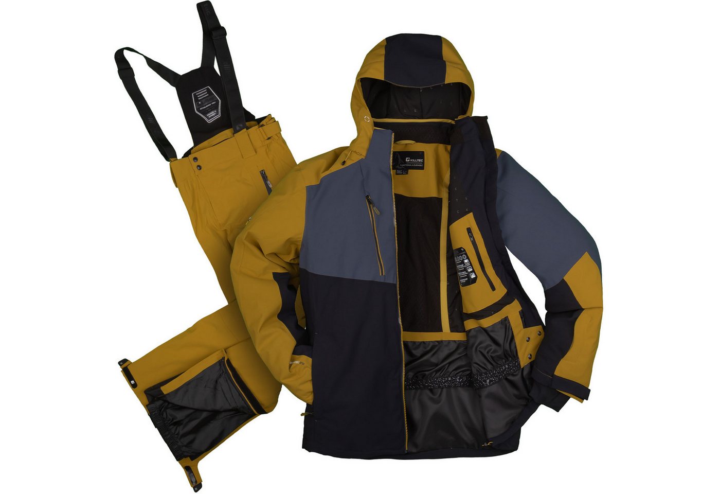 Killtec Skianzug Herren Skijacke schwarzgelb + Skihose senfgelb, Skipasstasche am Ärmel Killtec Skianzug Herren Skijacke schwarzgelb + Skihose senfgelb, Skipasstasche am Ärmel von Killtec