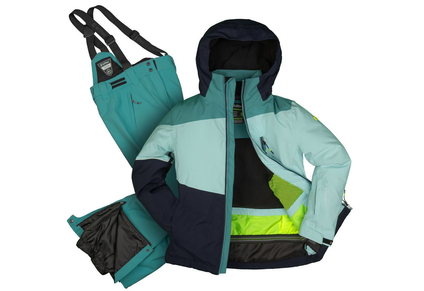 Killtec Skianzug Mädchen Skijacke hellblau + Skihose mintgrün, wasserdichter Stoff Killtec Skianzug Mädchen Skijacke hellblau + Skihose mintgrün, wasserdichter Stoff von Killtec