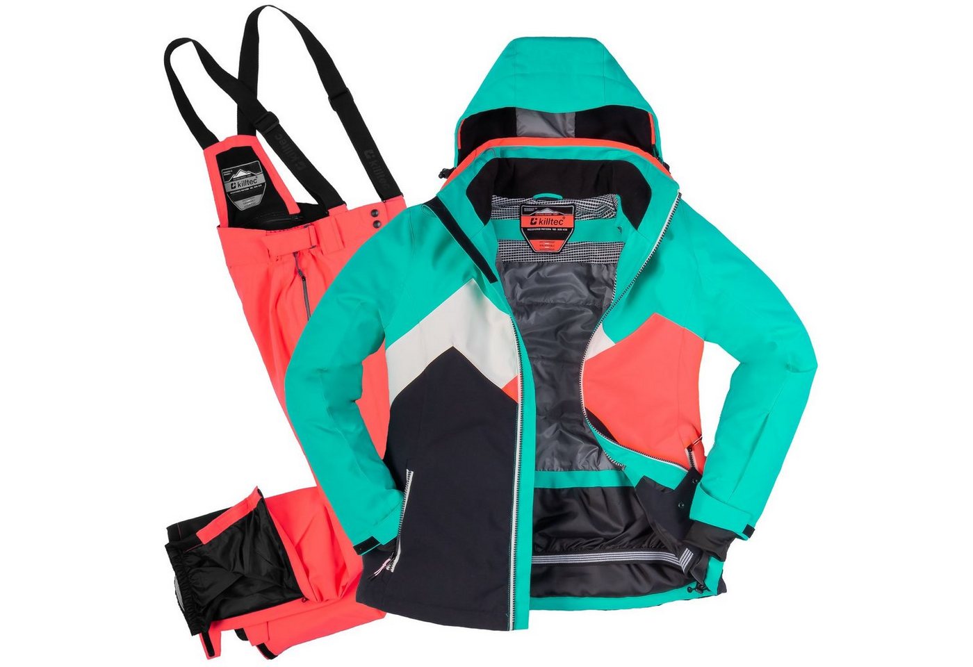 Killtec Skianzug Damen Skijacke + Skihose (aqua/coral, Gr. 36) von Killtec