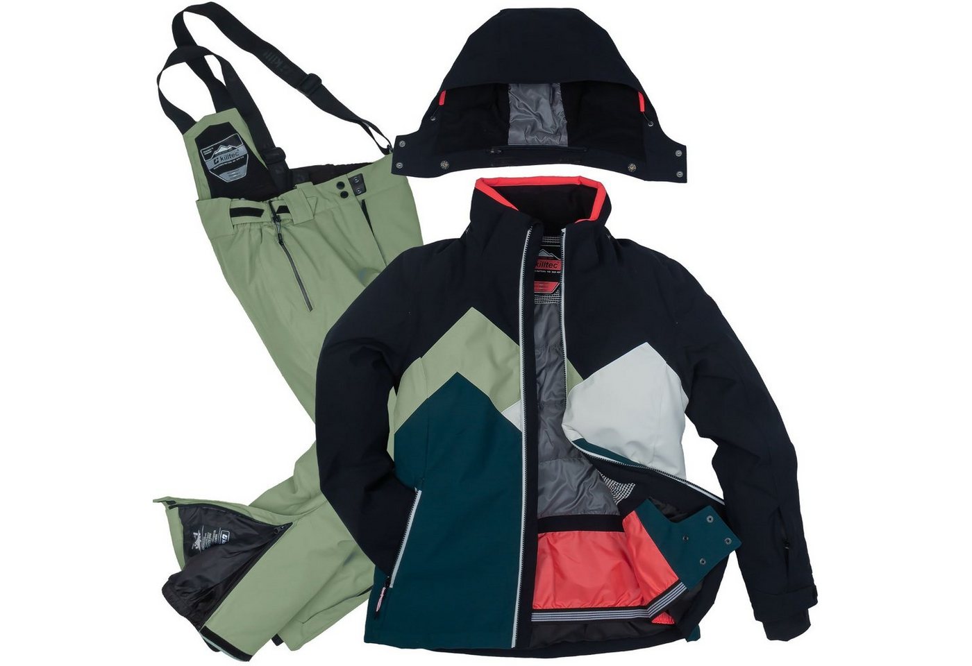 Killtec Skianzug Damen Skijacke + Skihose (petrol/schwarz/grün, Gr. 46) Killtec Skianzug Damen Skijacke + Skihose (petrol/schwarz/grün, Gr. 46) von Killtec