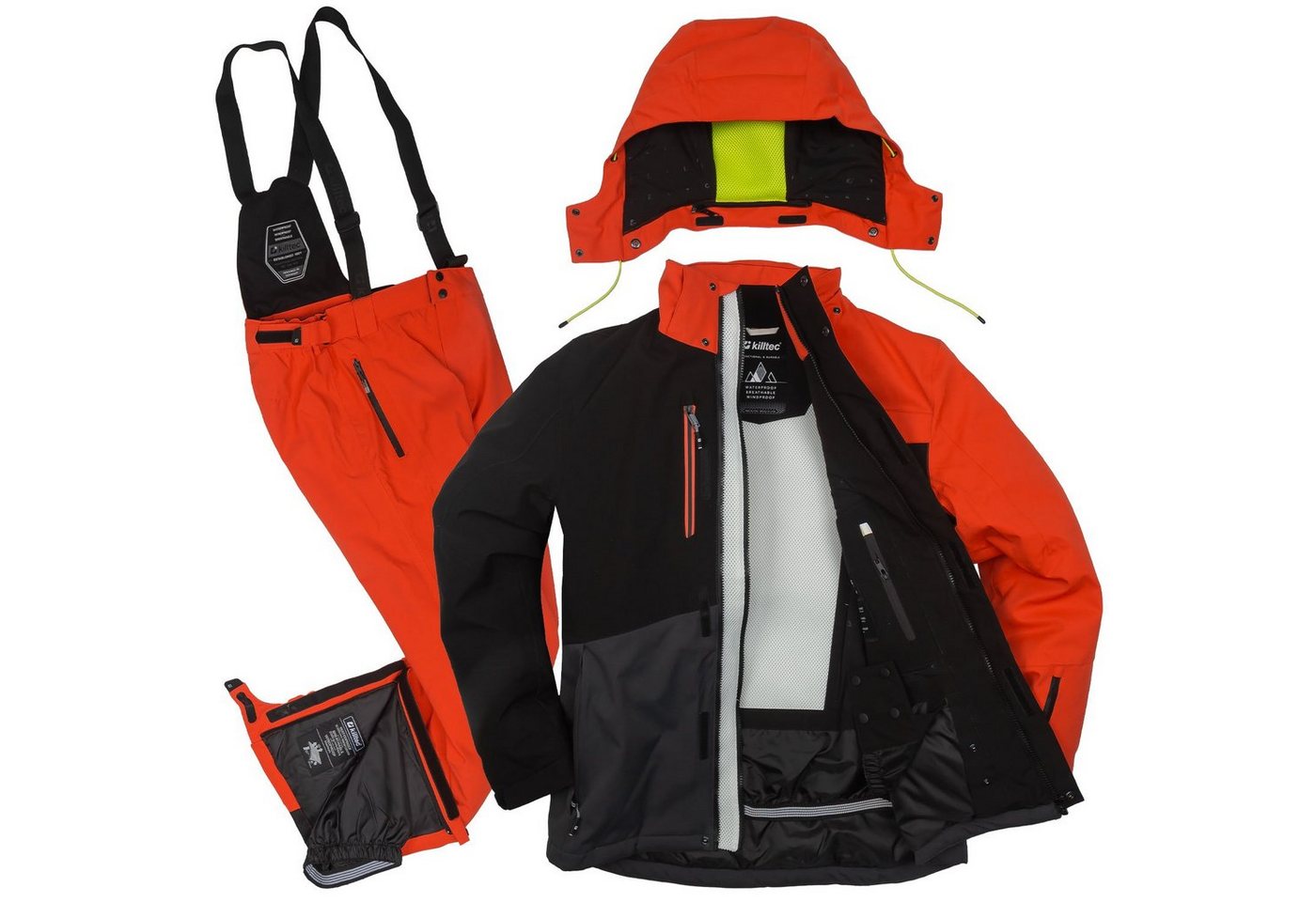 Killtec Skianzug Herren Skijacke + Skihose (orange/ anthrazit, Gr. M) von Killtec