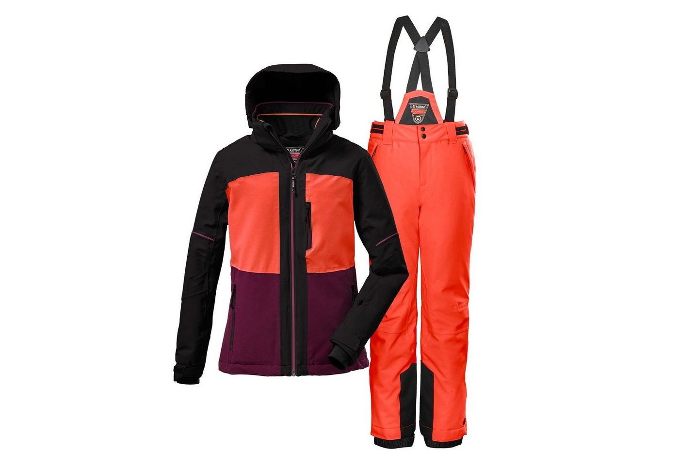 Killtec Skianzug Kinder Mädchen Gr. 116 - 176 Jacke schwarz Hose orange von Killtec