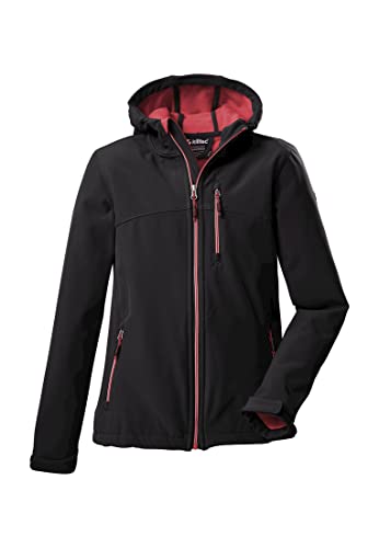 Killtec Mädchen Soft Shell Jacke Softshell Jacke mit Kapuze Girls Softshelljacke wasserabweisend 00238-dunkelanthra 152 von Killtec