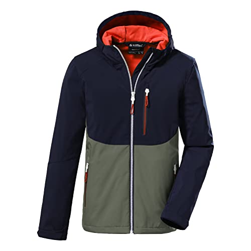 killtec Jungen Softshelljacke/Outdoorjacke mit Kapuze KOS 62 BYS SFTSHLL JCKT, helloliv, 128, 37840-000 von Killtec