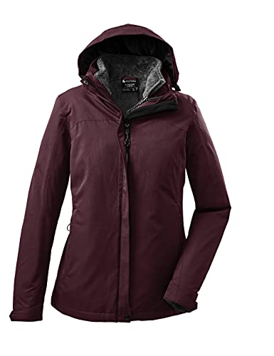 killtec Damen, 3 In 1 Funktionsjacke Mit Abzippbarer Kapuze Und Einzippbarer Fleecejacke, Weinrot, 36 von Killtec