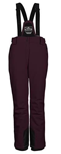 killtec Damen, Funktionshose/Skihose mit abnehmbaren Trägern, Kantenschutz und Schneefang, Dunkelpflaume, 38 von Killtec