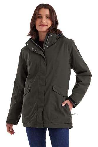 killtec Damen Funktionjacke/Outdoorjacke wasserdicht mit abzippbarer Kapuze Damen Jacke, dunkeloliv, 48, 43285-000 von Killtec